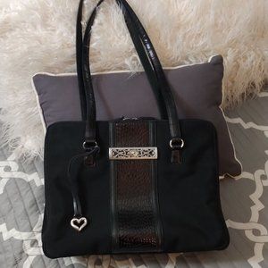 Brighton BLK Nylon/Croc Purse
